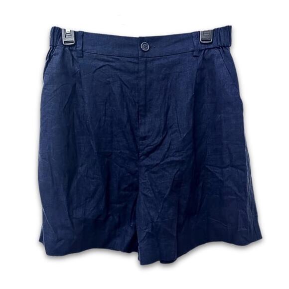 Open Edit Shorts Linen Blend High Rise Comfortable Fit Blue Women's Medium NWT - Picture 1 of 8